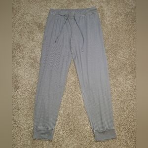 Butter Soft Tahari PJ Pajama Pants Buttery Super Soft Gray White Stripe Joggers